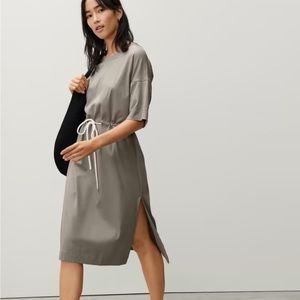 Everlane Luxe Cotton Tie-Front Tee Dress